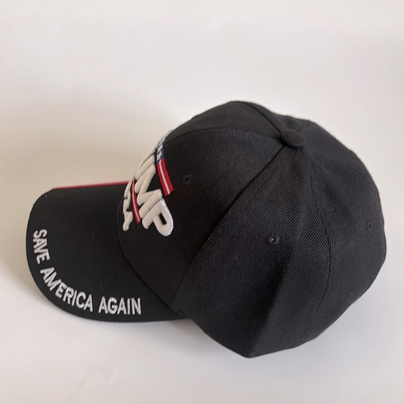 New black Donald 2024 Trump Rally Hat Save America Again Baseball Cap Flag Rim - Picture 5 of 7
